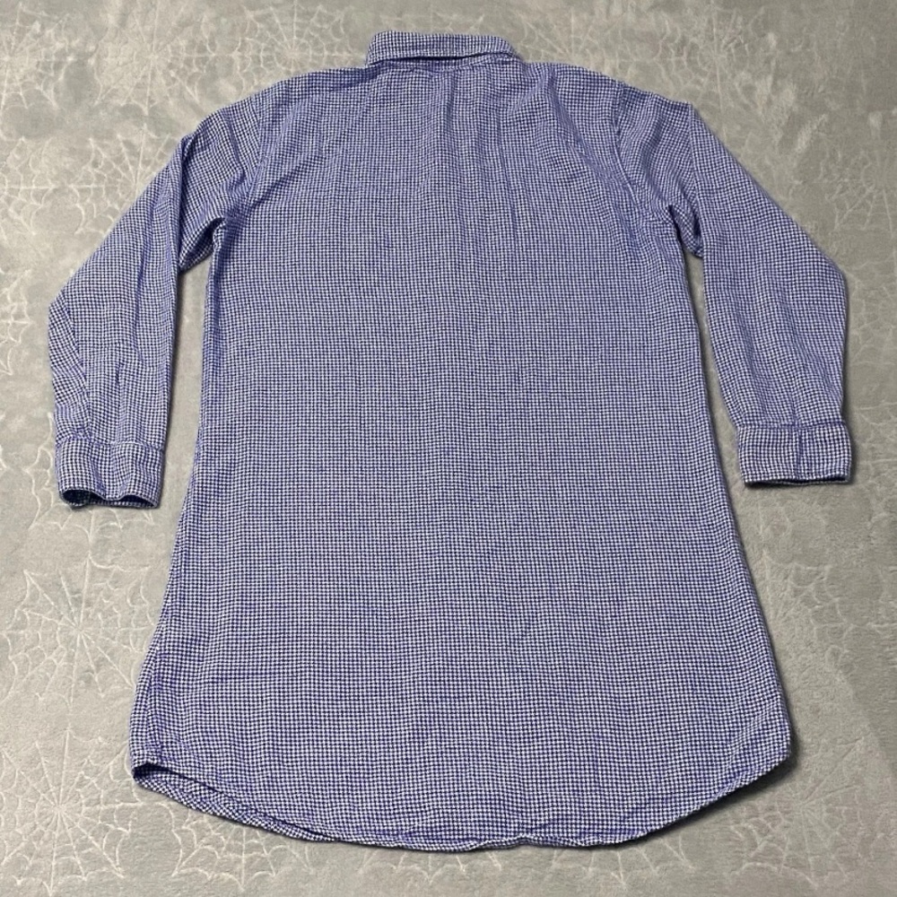 Ralph Lauren Classic Night Gown Sleep Shirt Womens S Blue White Pajama Dress - Picture 2 of 6